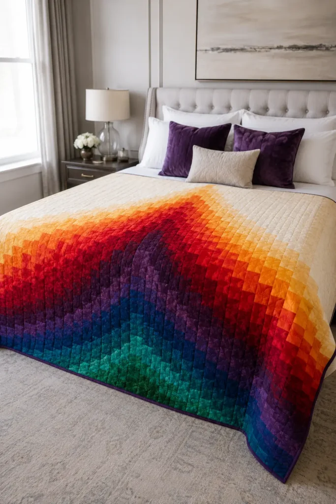 Elegant Modern Flame Stitch Bargello Quilt Patterns for Luxurious Bedrooms