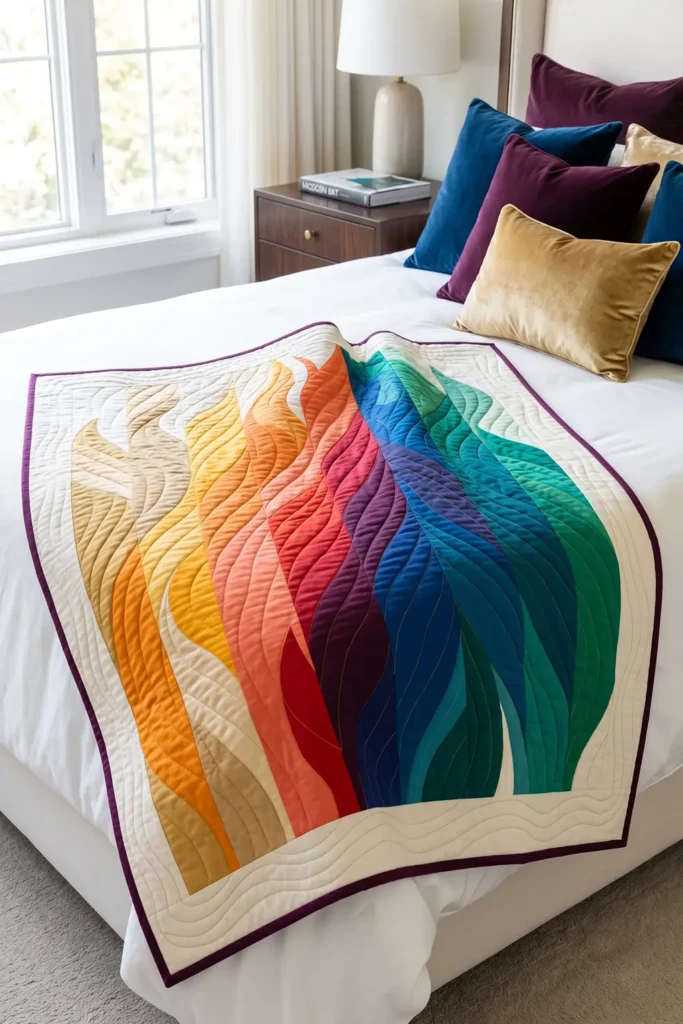 Elegant Modern Flame Stitch Bargello Quilt Patterns for Luxurious Bedrooms