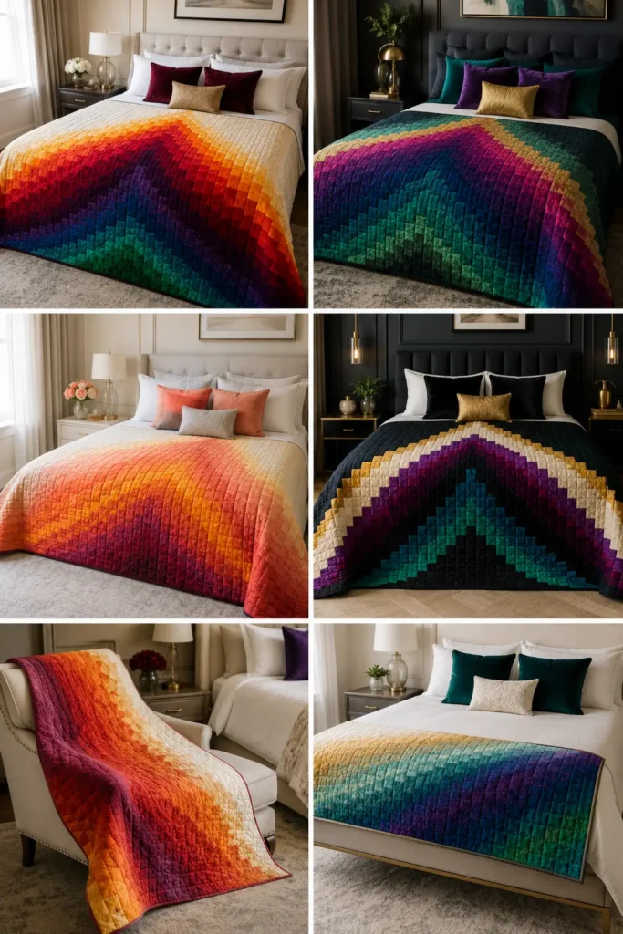 Elegant Modern Flame Stitch Bargello Quilt Patterns for Luxurious Bedrooms