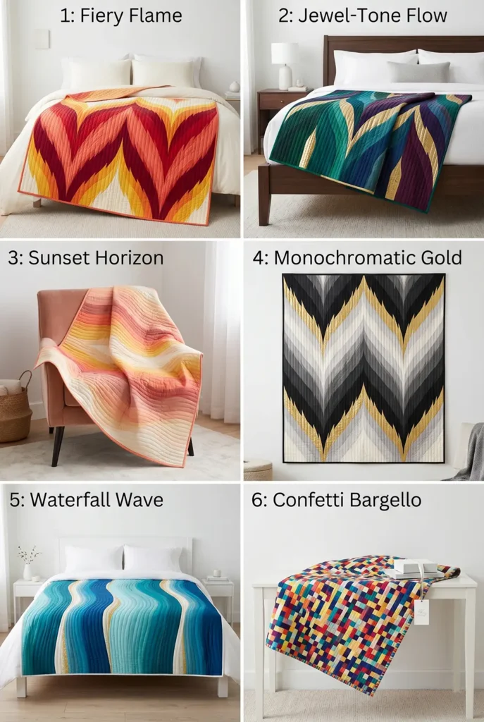 Elegant Modern Flame Stitch Bargello Quilt Patterns for Luxurious Bedrooms