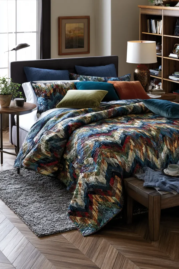 Elegant Modern Flame Stitch Bargello Quilt Patterns for Luxurious Bedrooms