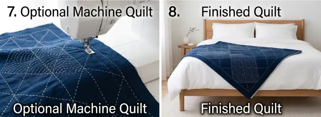 Elegant Moyozashi (Pattern Sashiko) Quilts for Serene Minimalist Bedrooms