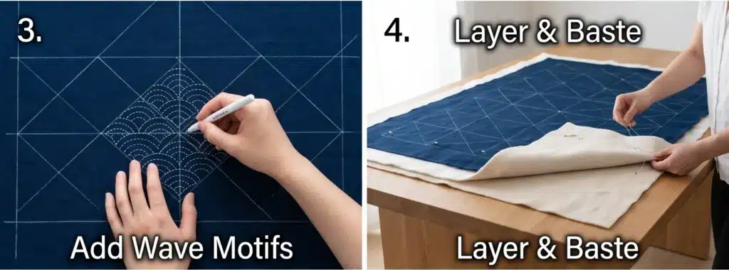 Elegant Moyozashi (Pattern Sashiko) Quilts for Serene Minimalist Bedrooms