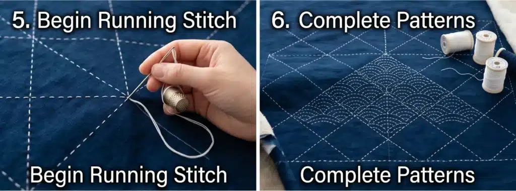 Elegant Moyozashi (Pattern Sashiko) Quilts for Serene Minimalist Bedrooms