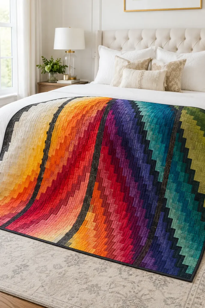 Geometric Flame Stitch Bargello Accents for Chic, Layered Home Decor