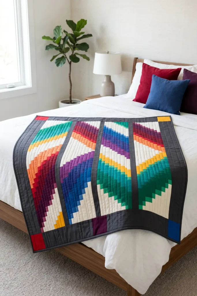 Geometric Flame Stitch Bargello Accents for Chic, Layered Home Decor