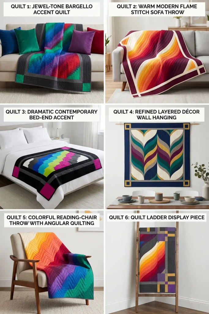 Geometric Flame Stitch Bargello Accents for Chic, Layered Home Decor