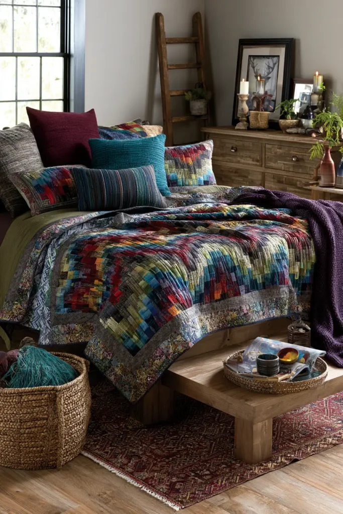 Geometric Flame Stitch Bargello Accents for Chic, Layered Home Decor