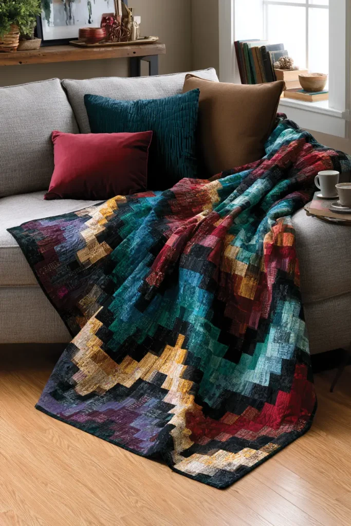 Geometric Flame Stitch Bargello Accents for Chic, Layered Home Decor