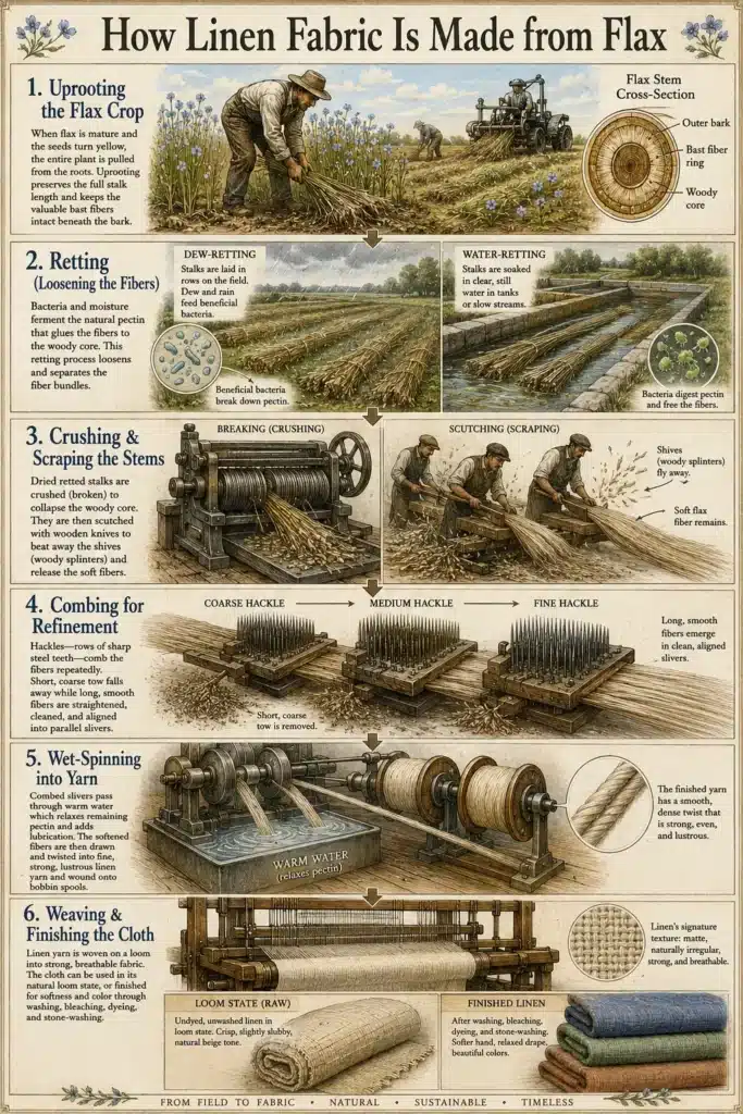 How Linen Fiber is Made 