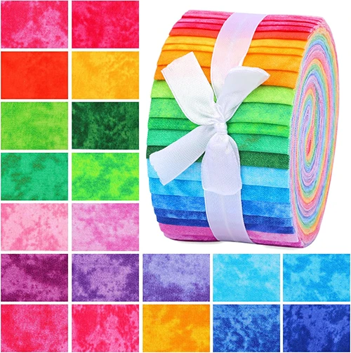 Jelly Roll Fabric, Fabric Squares Patchwork Sewing Roll Soft Cotton Fabrics
