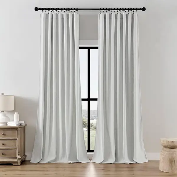 Joydeco Faux Linen Curtains 96 Inches