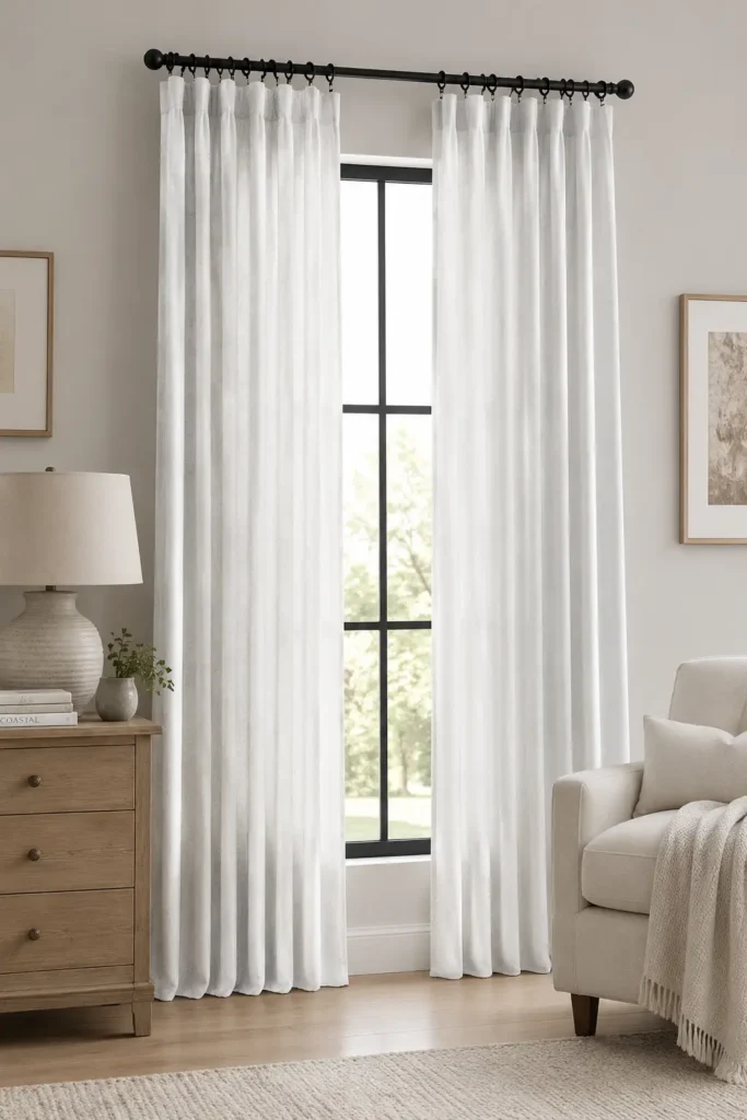Joydeco Faux Linen Curtains 96 Inches