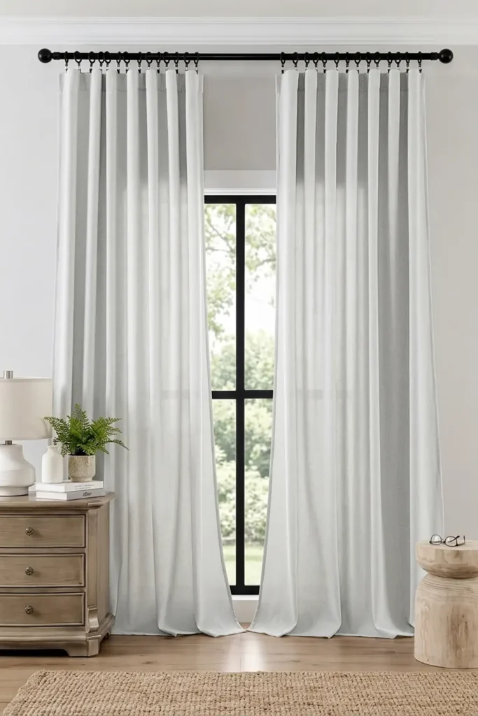 Joydeco Faux Linen Curtains 96 Inches