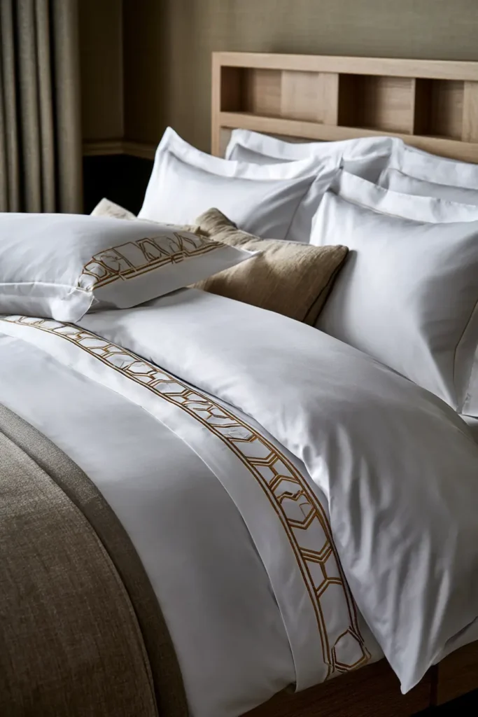 Kikkō Tortoise Shell Sashiko Bed Sheets for Stylish Bedrooms