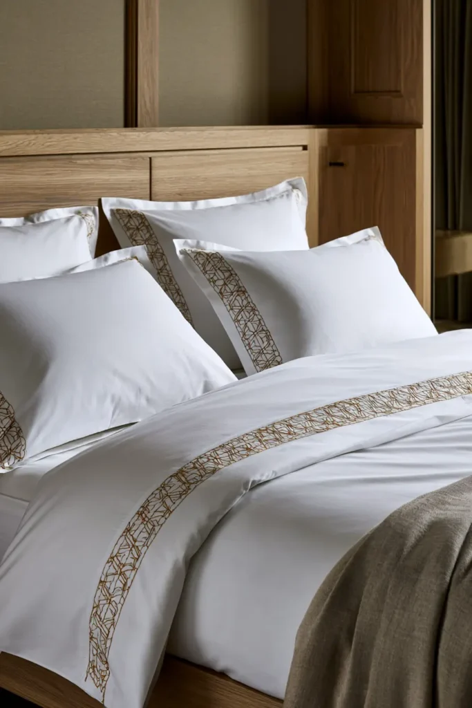 Kikkō Tortoise Shell Sashiko Bed Sheets for Stylish Bedrooms