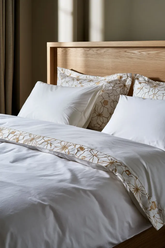 Kikkō Tortoise Shell Sashiko Bed Sheets for Stylish Bedrooms
