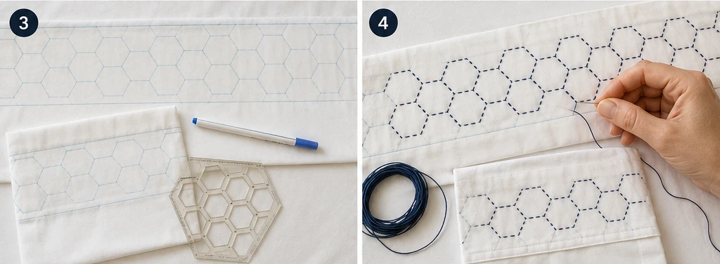 Kikkō Tortoise Shell Sashiko Bed Sheets for Stylish Bedrooms