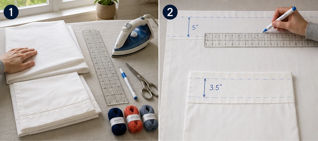 Kōshi Checkered Sashiko Bed Sheets for Sophisticated Sleep Spaces