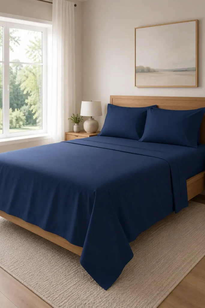 LANE LINEN Organic Cotton Percale Sheet Set
