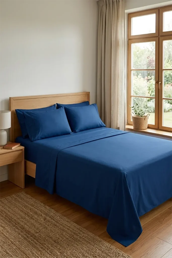 LANE LINEN Organic Cotton Percale Sheet Set