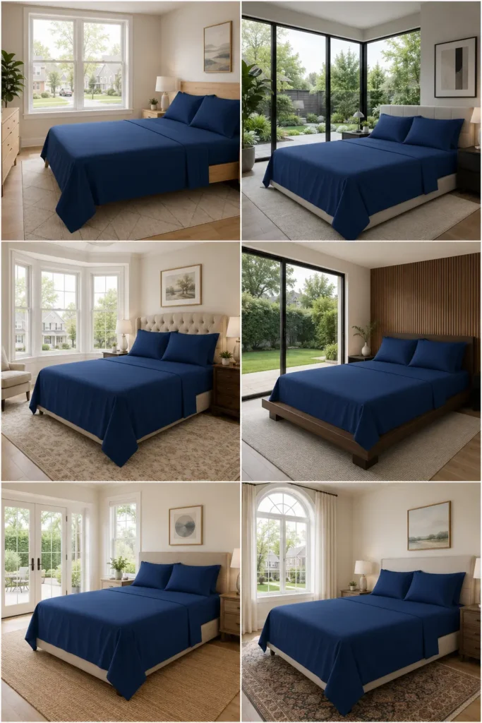 LANE LINEN Organic Cotton Percale Sheet Set