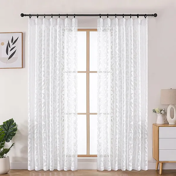Lecloud Jacquard Pinch-Pleat Sheer