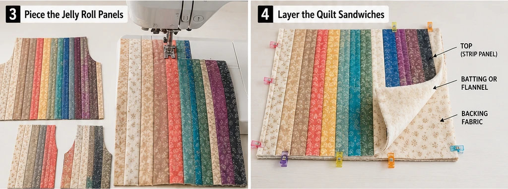 Lightweight Jelly Roll Quilted Vests for Transitional Cozy Comfort