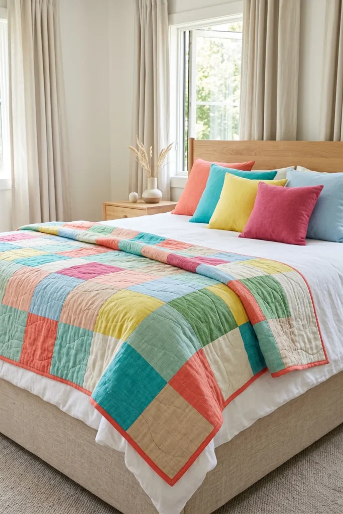 Linen-Blend Quilts Durable, Airy Designs for Warm Weather