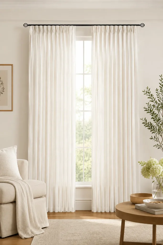 MIULEE Thick Linen Pinch Pleat Curtains 96 Inches