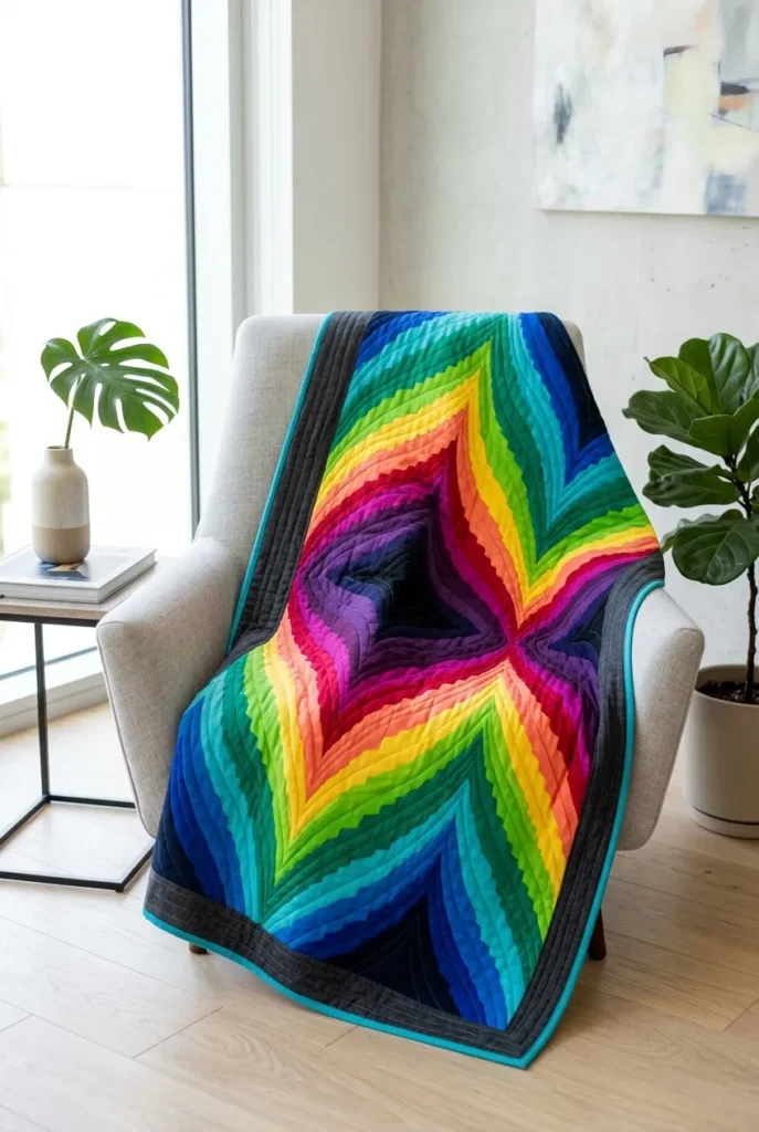 Mesmerizing Optical Illusion Bargello Quilts for Striking Statement Pieces