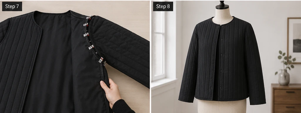 Minimalist Black Quilted Jacket for Timeless Nordic Elegance