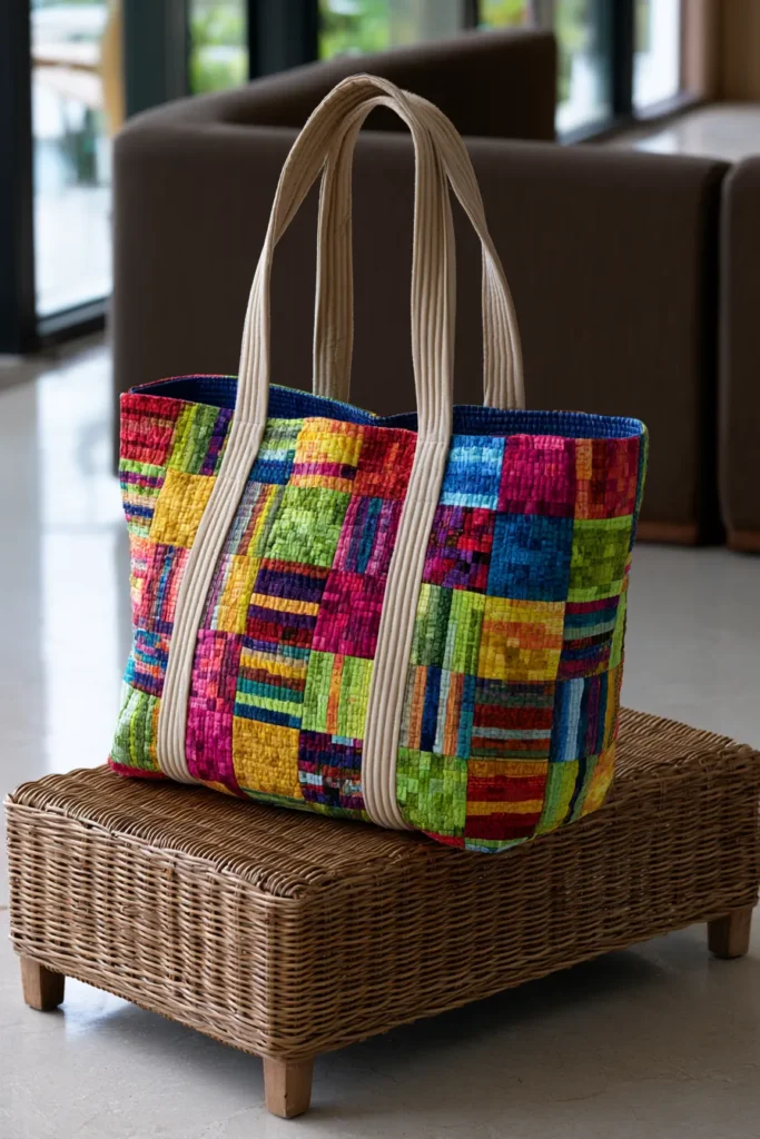 Modern Jelly Roll Patchwork Tote Bag Designs for Creative Fashion