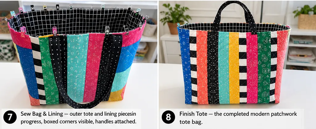 Modern Jelly Roll Patchwork Tote Bag Designs for Creative Fashion