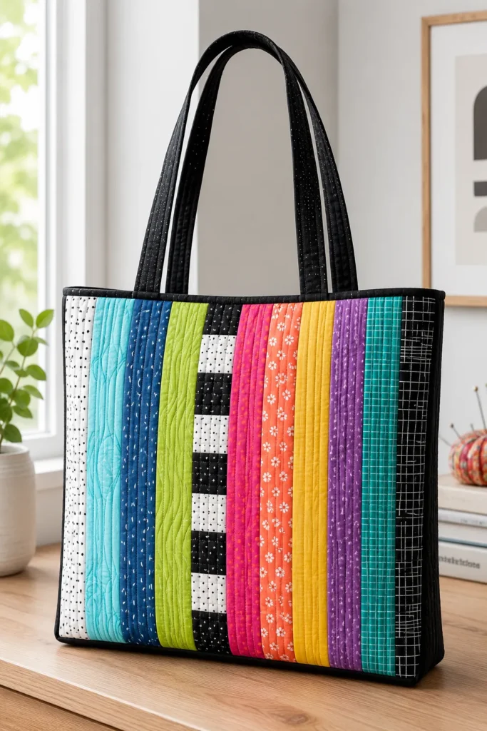 Modern Jelly Roll Patchwork Tote Bag Designs for Creative Fashion