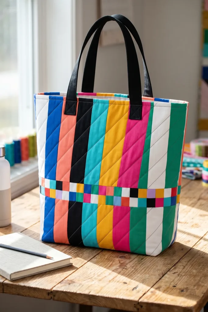 Modern Jelly Roll Patchwork Tote Bag Designs for Creative Fashion