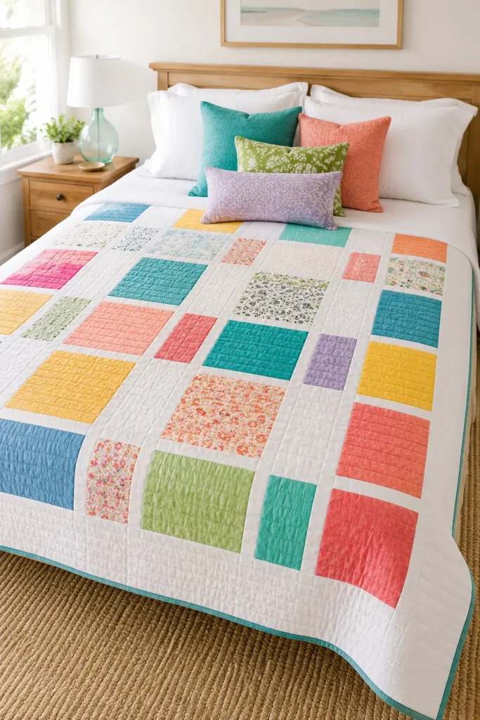 Modern Patchwork Summer Quilts for Lightweight Warm Weather Comfort