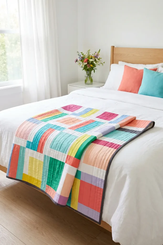 Modern Patchwork Summer Quilts for Lightweight Warm Weather Comfort