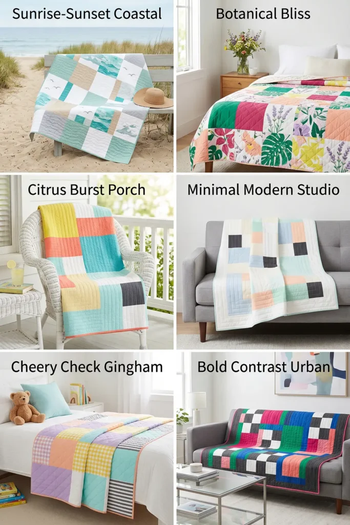 Modern Patchwork Summer Quilts for Lightweight Warm Weather Comfort