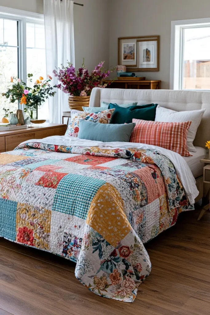Modern Patchwork Summer Quilts for Lightweight Warm Weather Comfort