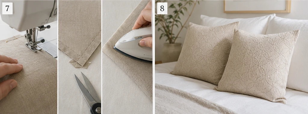 Monochrome Sashiko Pillow Covers for Chic Minimalist Accents