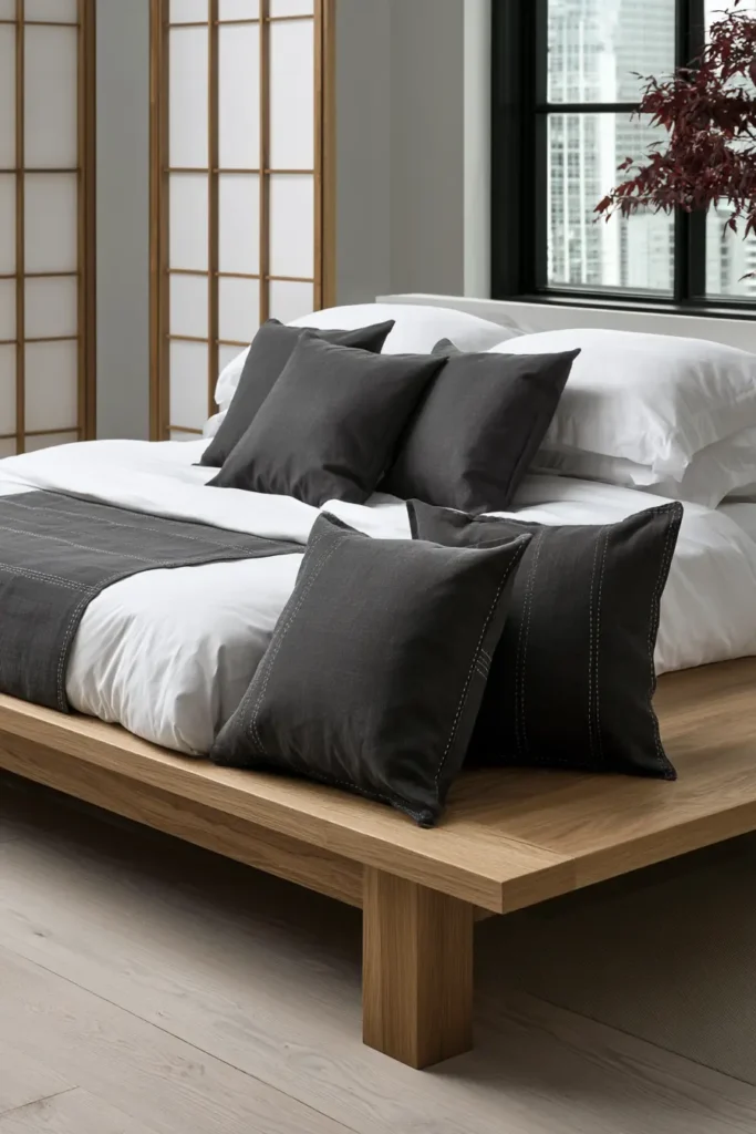 Monochrome Sashiko Pillow Covers for Chic Minimalist Accents