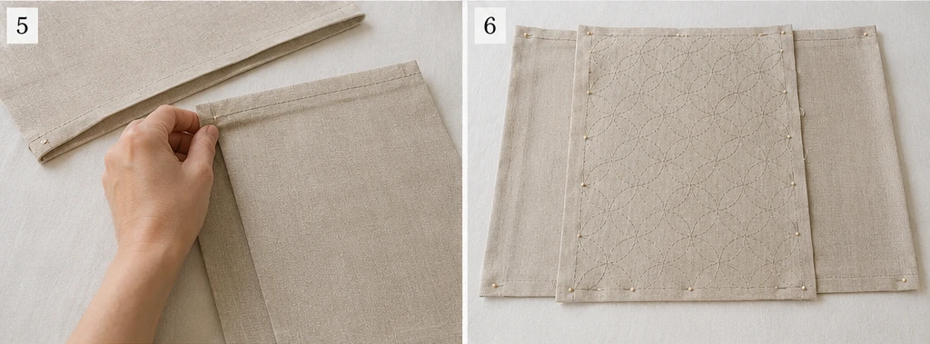 Monochrome Sashiko Pillow Covers for Chic Minimalist Accents