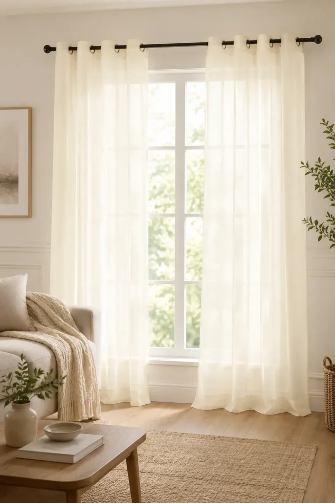 NICETOWN Cream Beige Voile Sheer