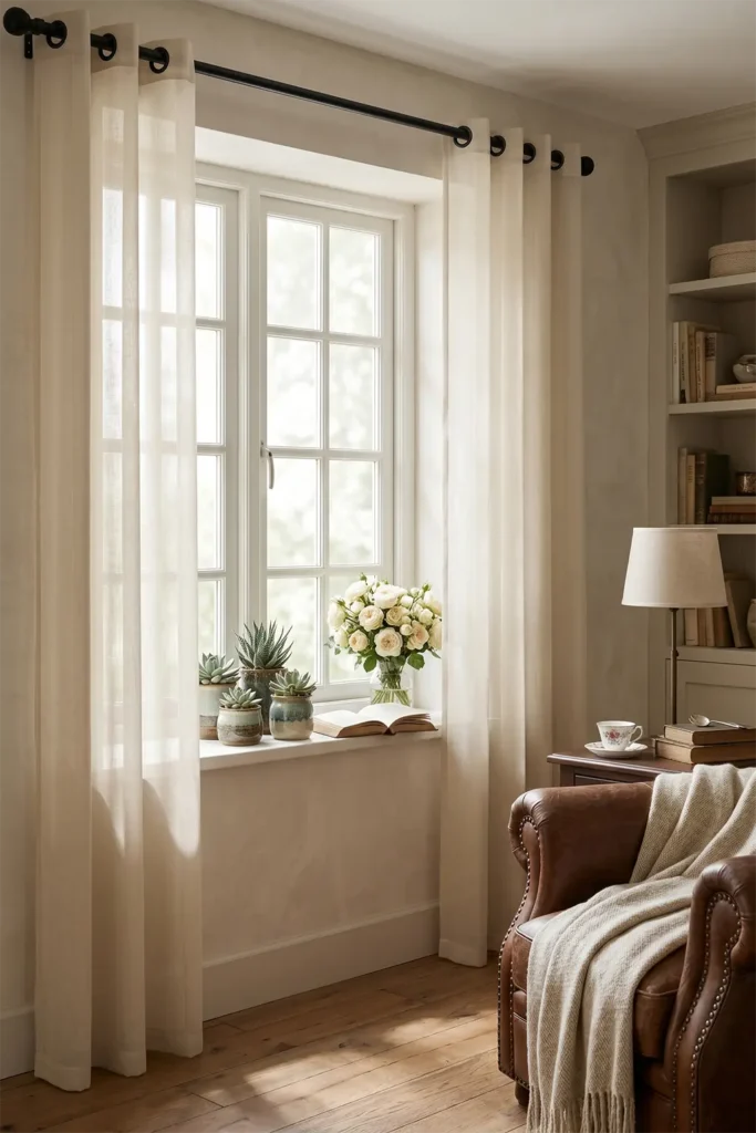 NICETOWN Cream Beige Voile Sheer