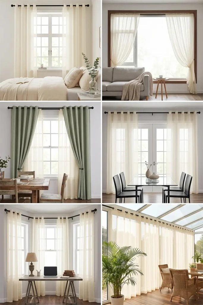 NICETOWN Cream Beige Voile Sheer