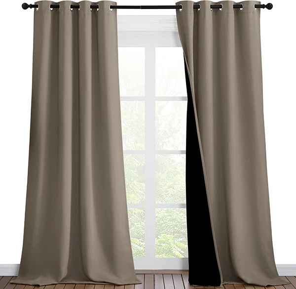 NICETOWN Stone Blue Full Shade Faux Linen Curtain