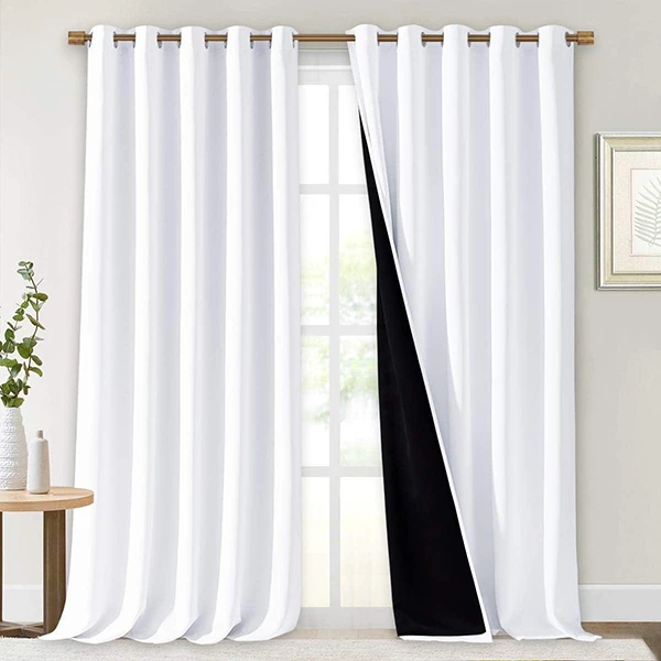 NICETOWN White 100% Blackout Curtains