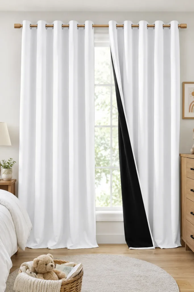 NICETOWN White 100% Blackout Curtains