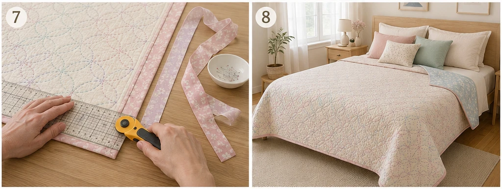 Reversible Sashiko Bed Covers for Versatile Everyday Style